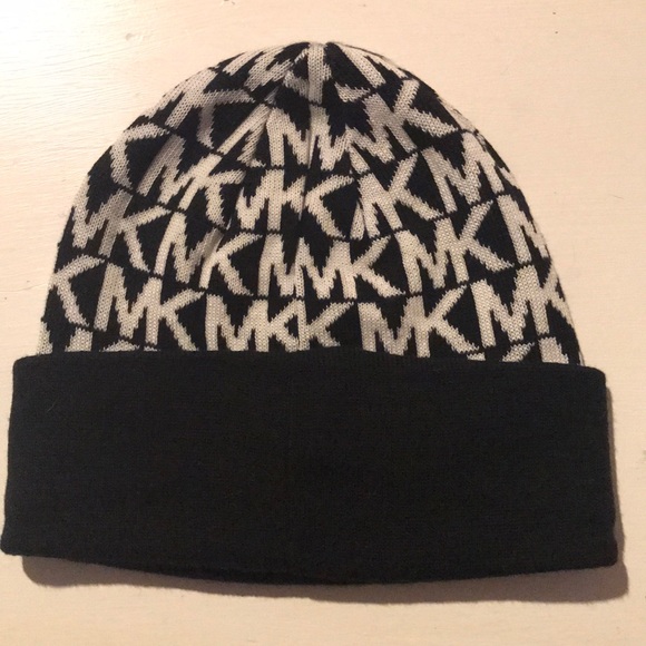 Michael Kors Accessories - Michael Kors Black/White Logo Beanie